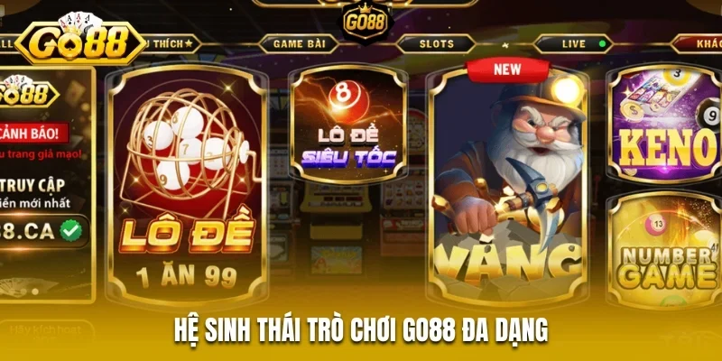 Hệ sinh thái trò chơi GO88 đa dạng